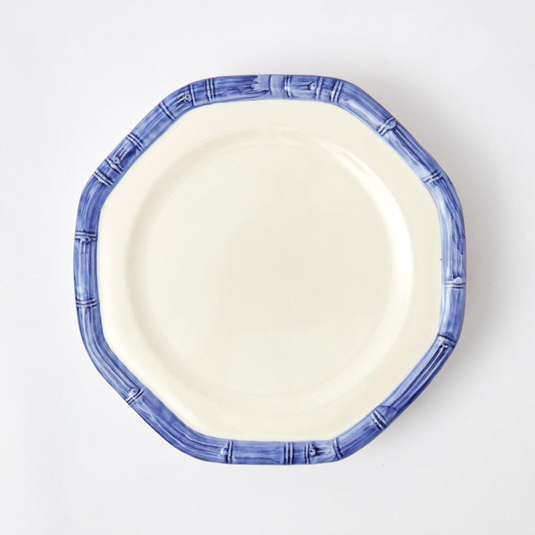 Blue Geometric Bamboo Dinner Plate