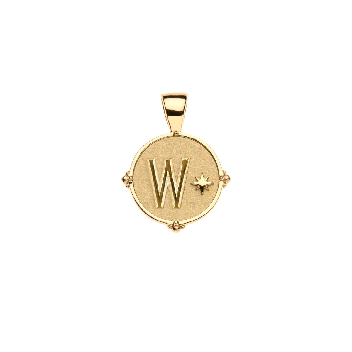 JW Letter Coin Pendant Necklace