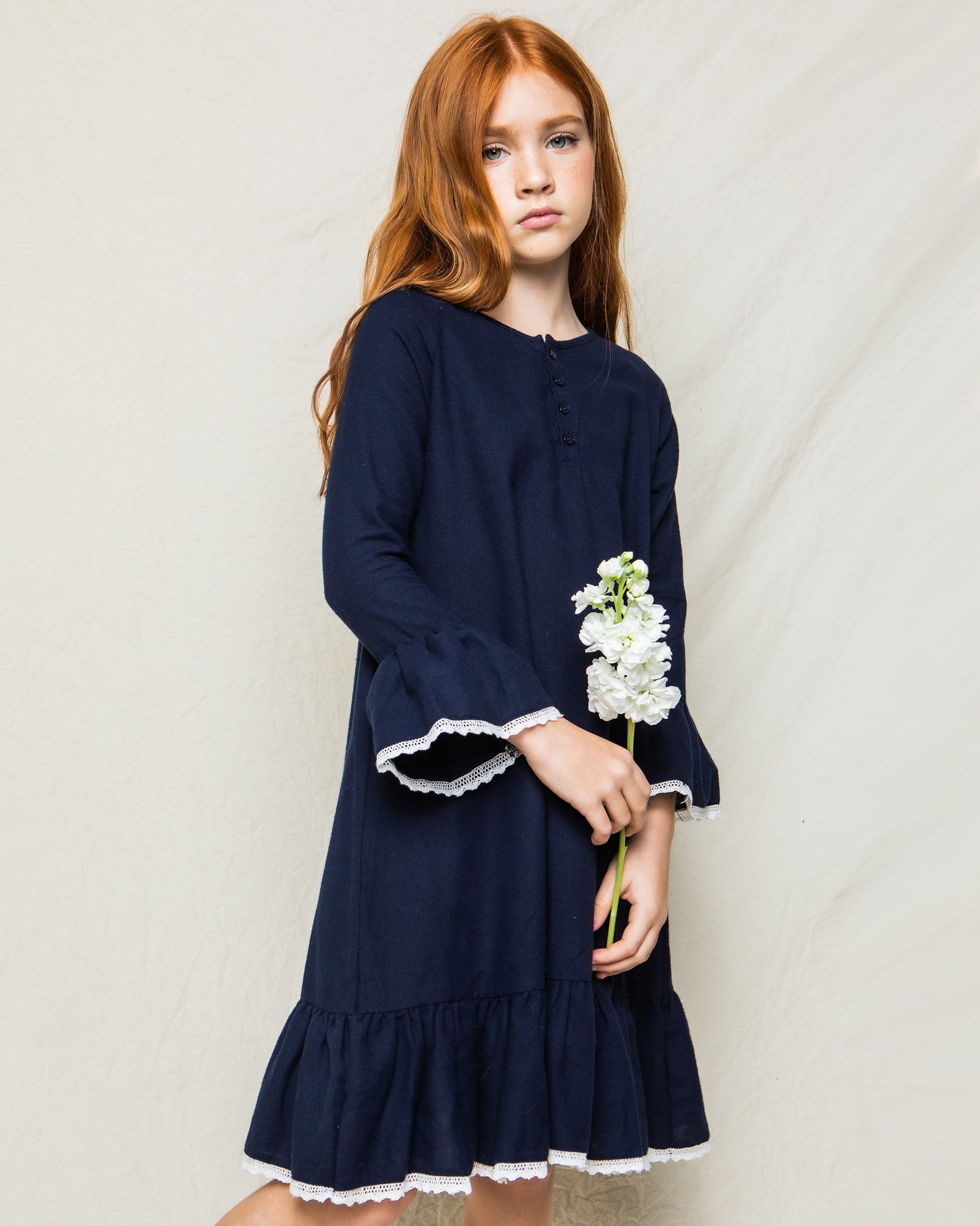 Children’s Navy Flannel Arabella Nightgown