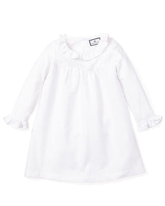 Children’s White Scarlett Elegant Flannel Nightgown