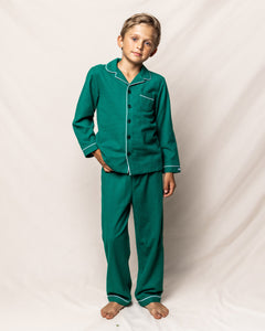 Children’s Forest Green Flannel Pajama Set