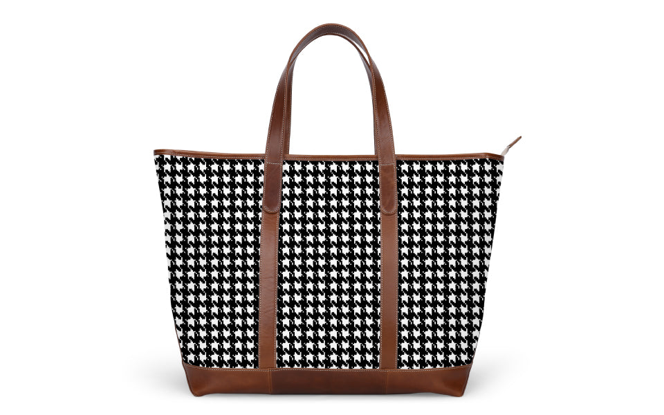 St. Charles Zippered Yacht Tote - Leather Patch