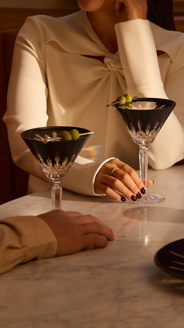 Lismore Black Martini 8 oz, Set of 2