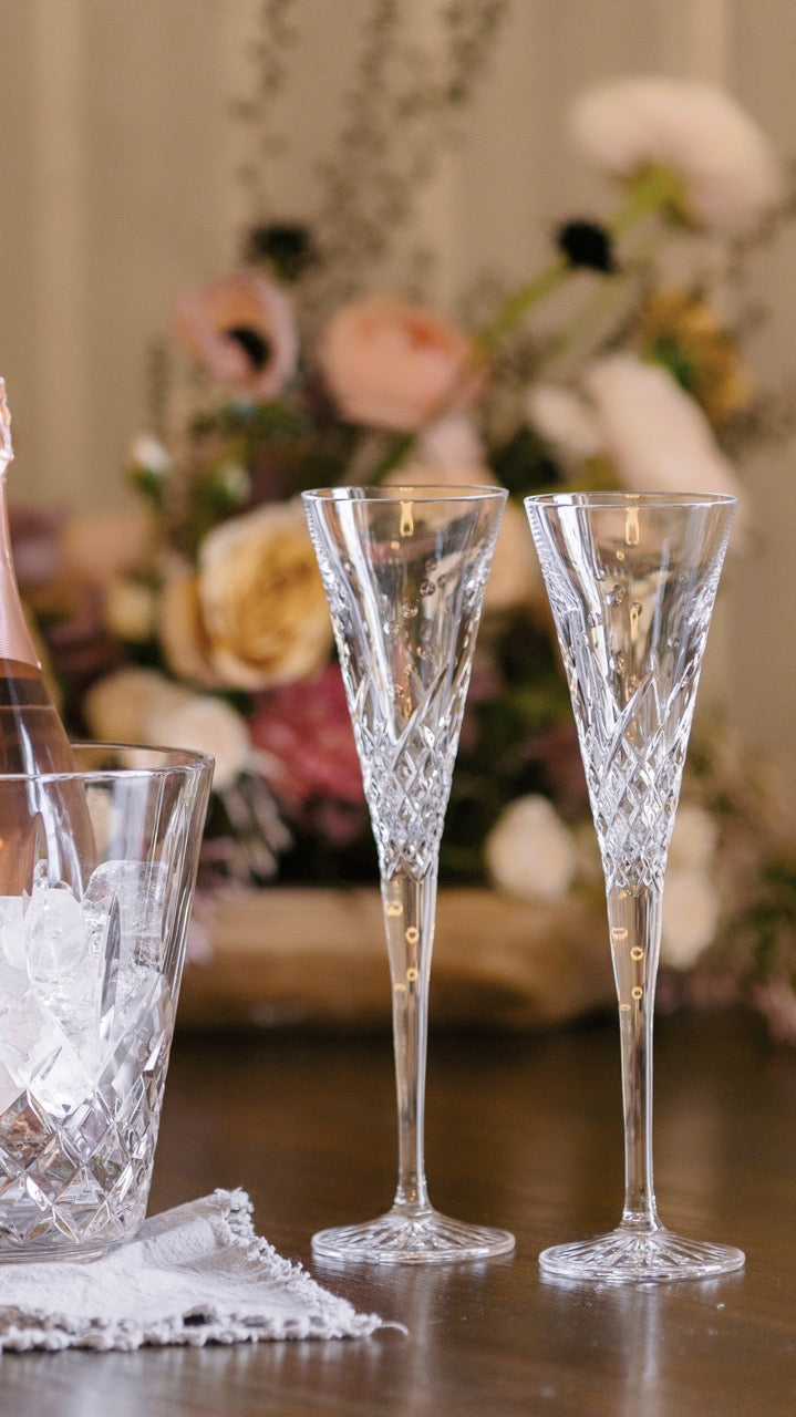 Waterford Crystal, Wishes Happy Celebrations Flutes, Pair