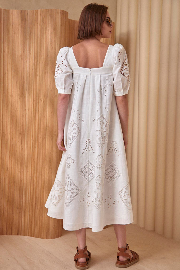 White eyelet dress with hotsell bell sleeves