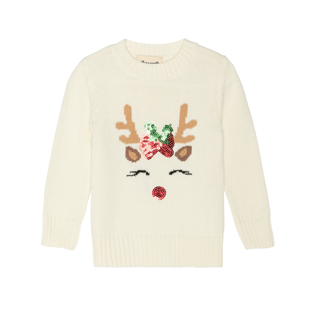 Sequin reindeer sweater shop