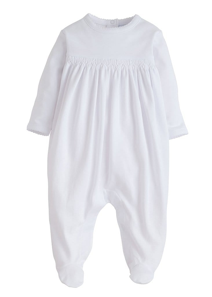 Welcome Home Layette Footie in White