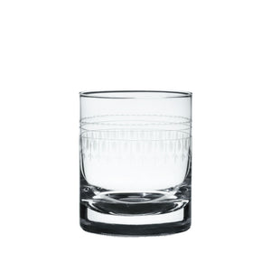 Pair of Crystal Whiskey Glasses with Ovals Design