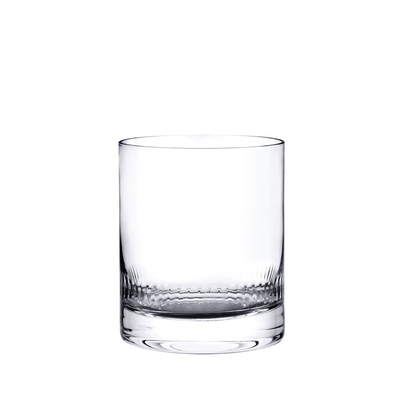 Pair of Crystal Whiskey Glasses with Spears Design