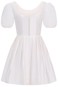 Roya Silk Taffeta Dress in White