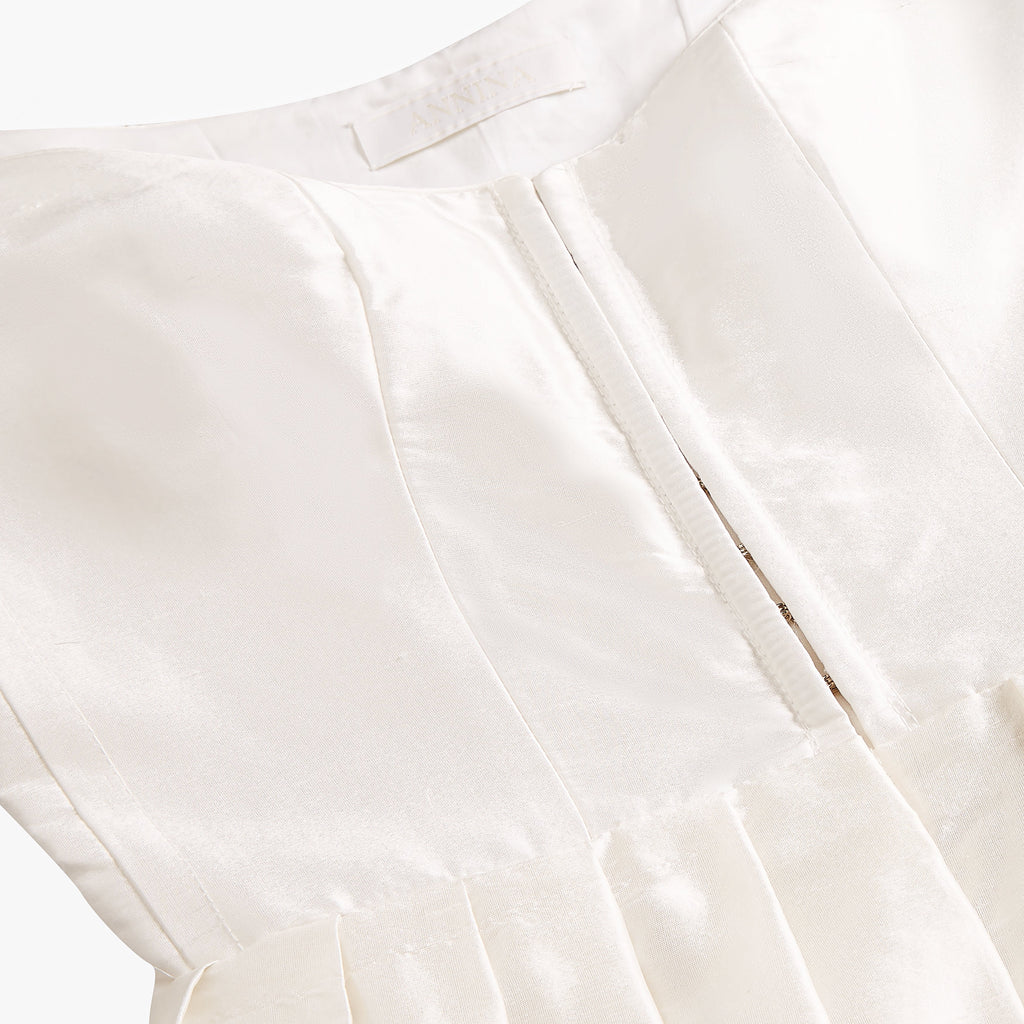 Sissi Silk Taffeta Dress in White