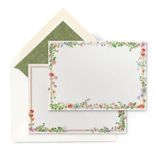 Wild Blooms Stationery Cards, Personalized Set of 50
