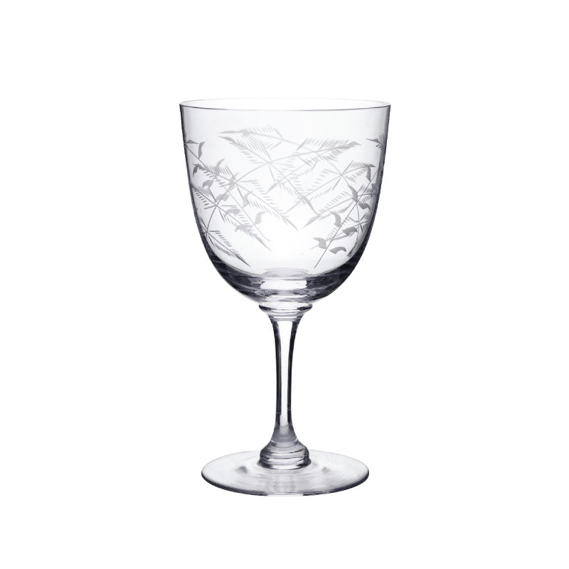 Crystal Wine Glasses with Fern Design