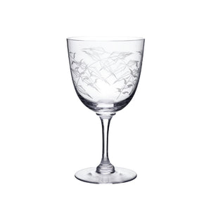 Crystal Wine Glasses with Fern Design