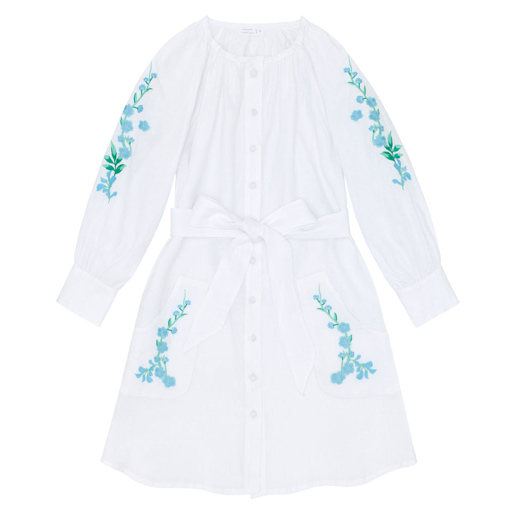 minnow x Fanm Mon Women's Coconut Grove White Long Sleeve Dress