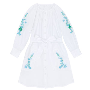 Minnow x Fanm Mon Women's Coconut Grove White Long Sleeve Dress