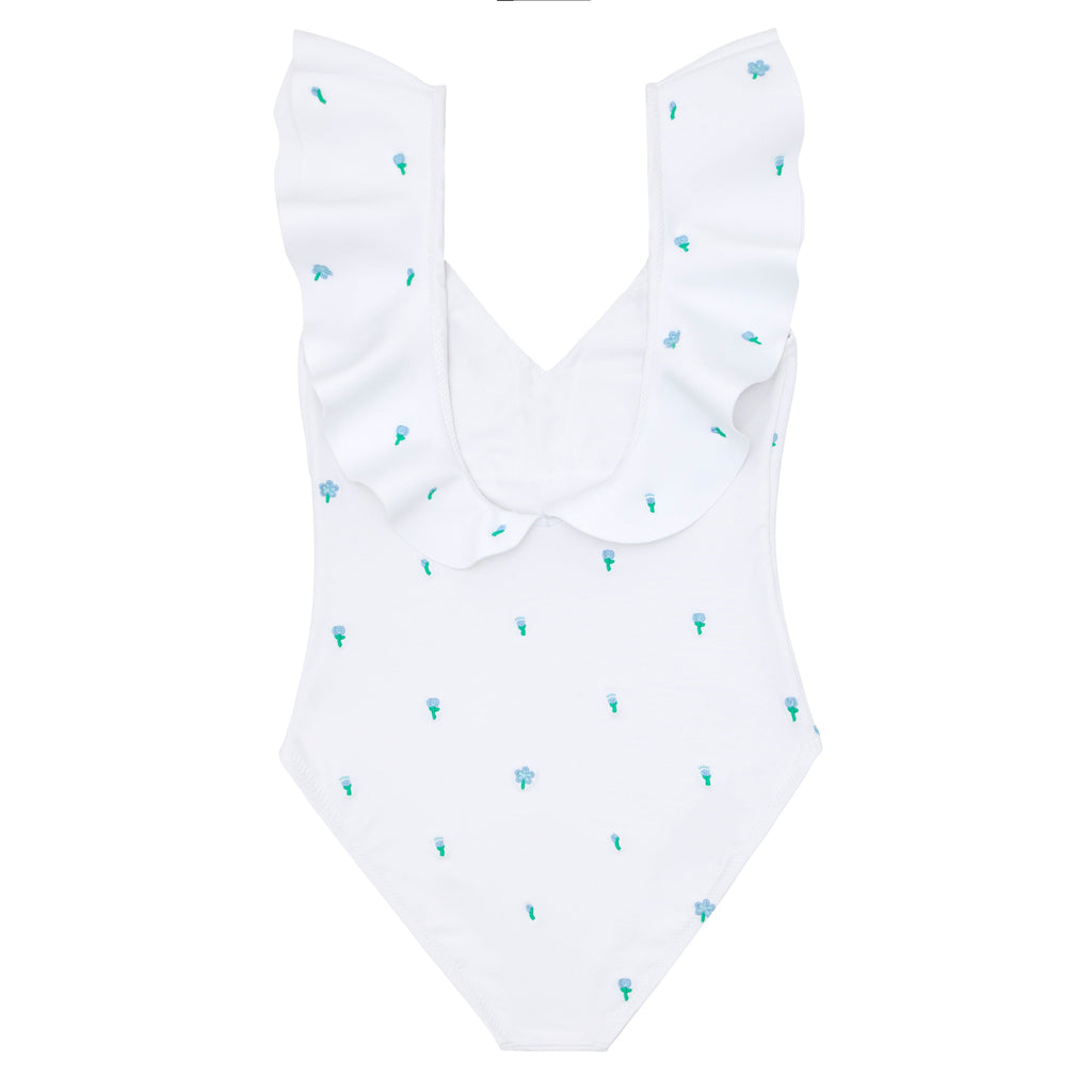 minnow x Fanm Mon Women's Coconut Grove White Ruffle One Piece
