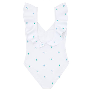 Minnow x Fanm Mon Women's Coconut Grove White Ruffle One Piece