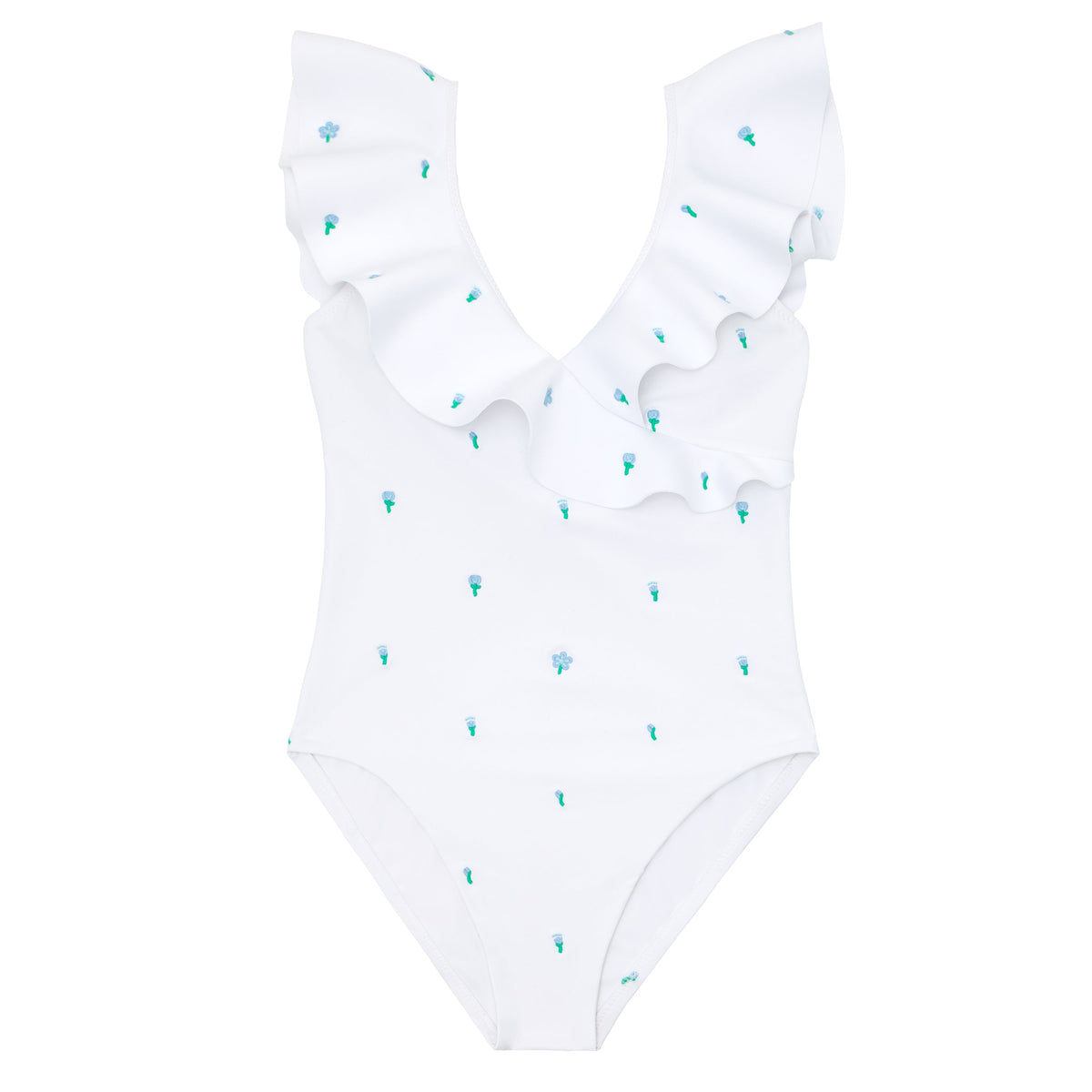 minnow x Fanm Mon Women's Coconut Grove White Ruffle One Piece