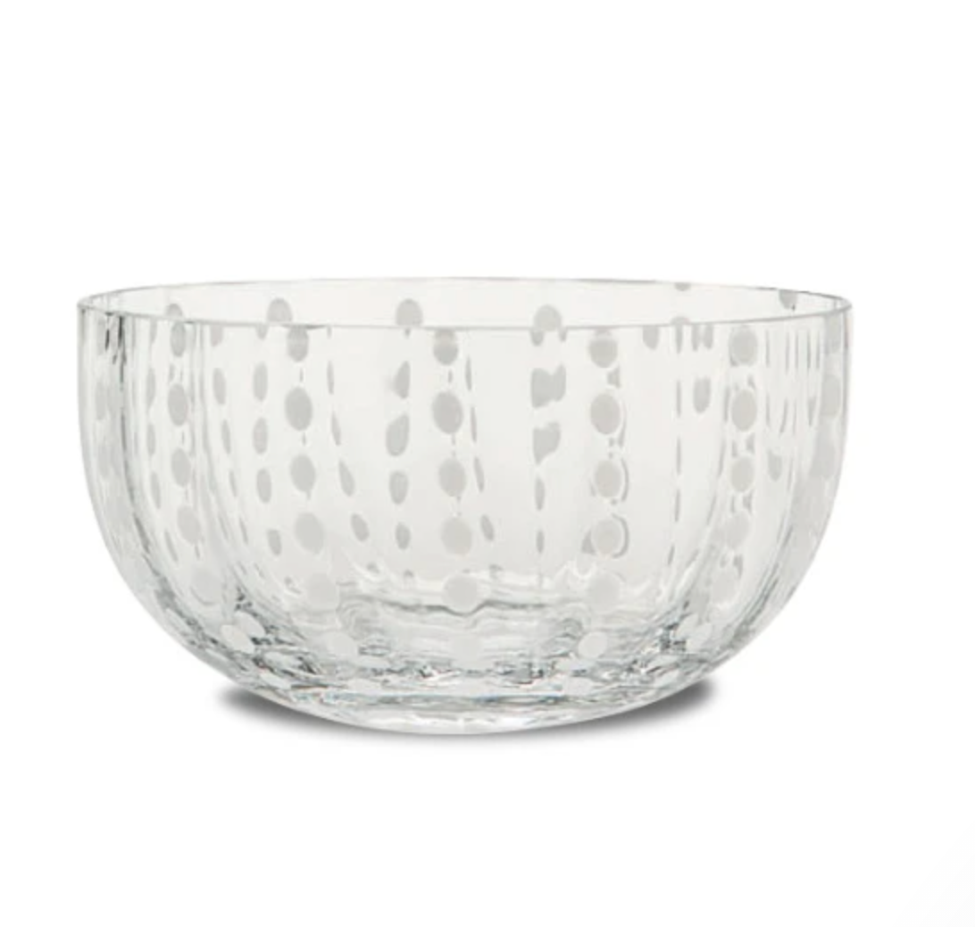 Zafferano Handblown Italian Glass Bowl in Clear (Set of 4)