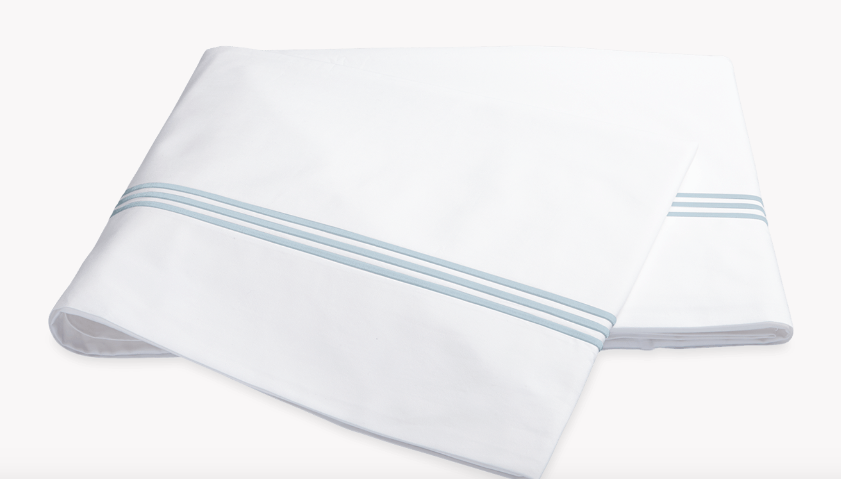 Bel Tempo Flat Sheet in blue with monogram