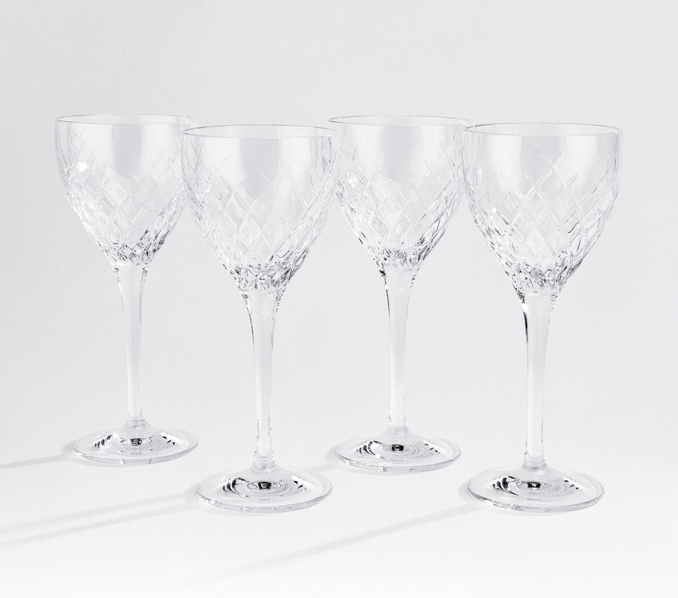 Barwell Cut Crystal White Wine Glass, Set of Four