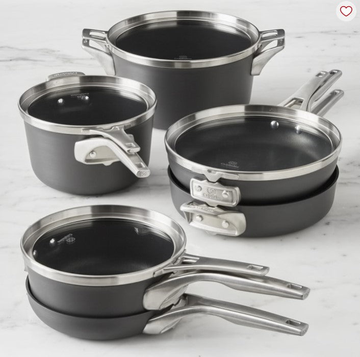 Calphalon Premier Space-Saving Hard-Anodized Nonstick 10-Piece Cookware Set