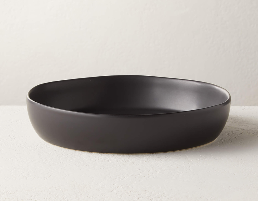 Crisp Matte Black Pasta Bowl