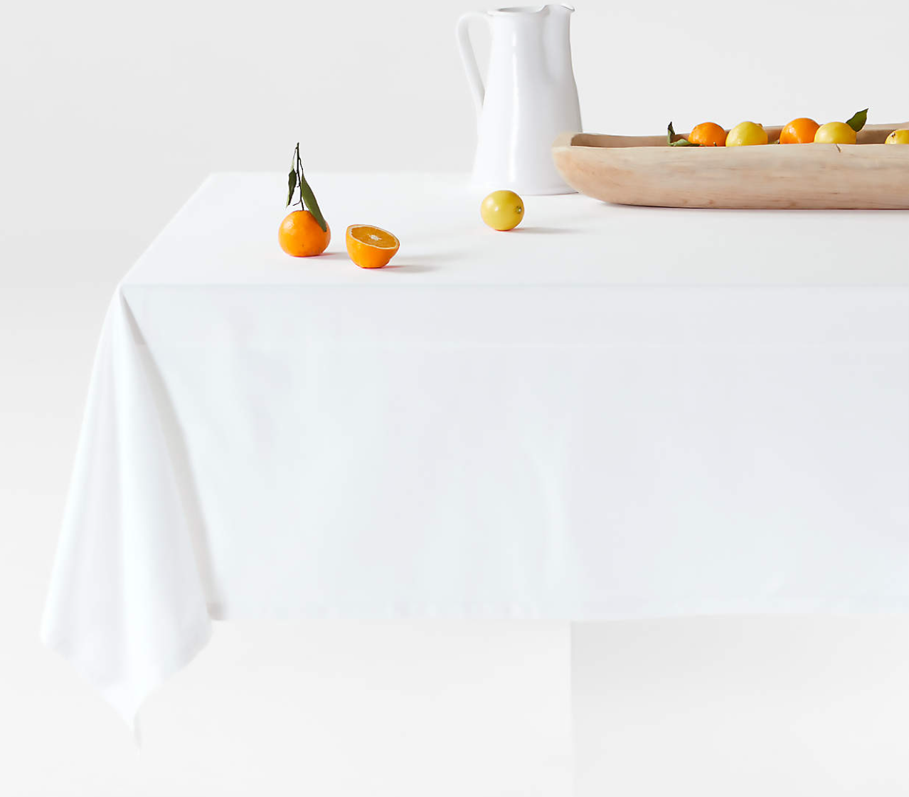 Aspen 60"x120" Crisp White Organic Cotton Tablecloth