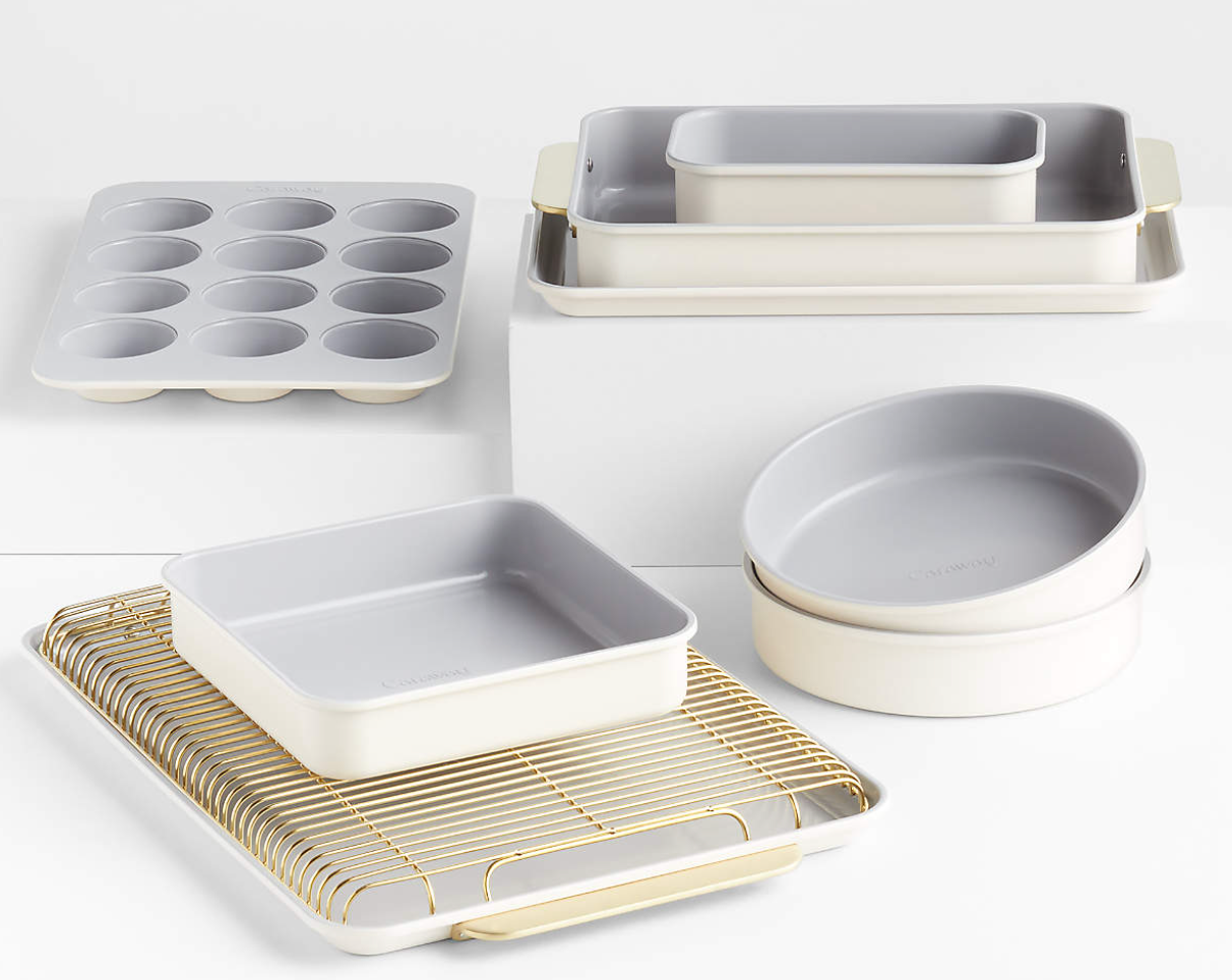 Caraway Complete 11-Piece Cream Ceramic Bakeware Set
