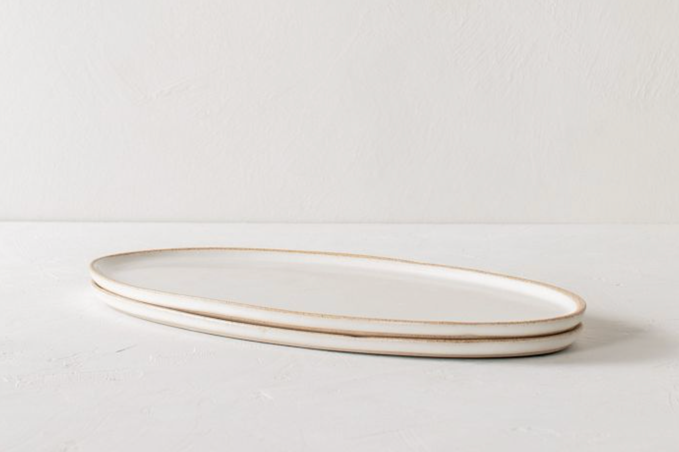 Convivial Stoneware Oval Serving Tray