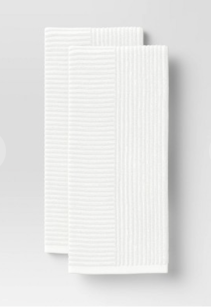 2pk Cotton Solid Ribbed Terry Kitchen Towels - Project 62™