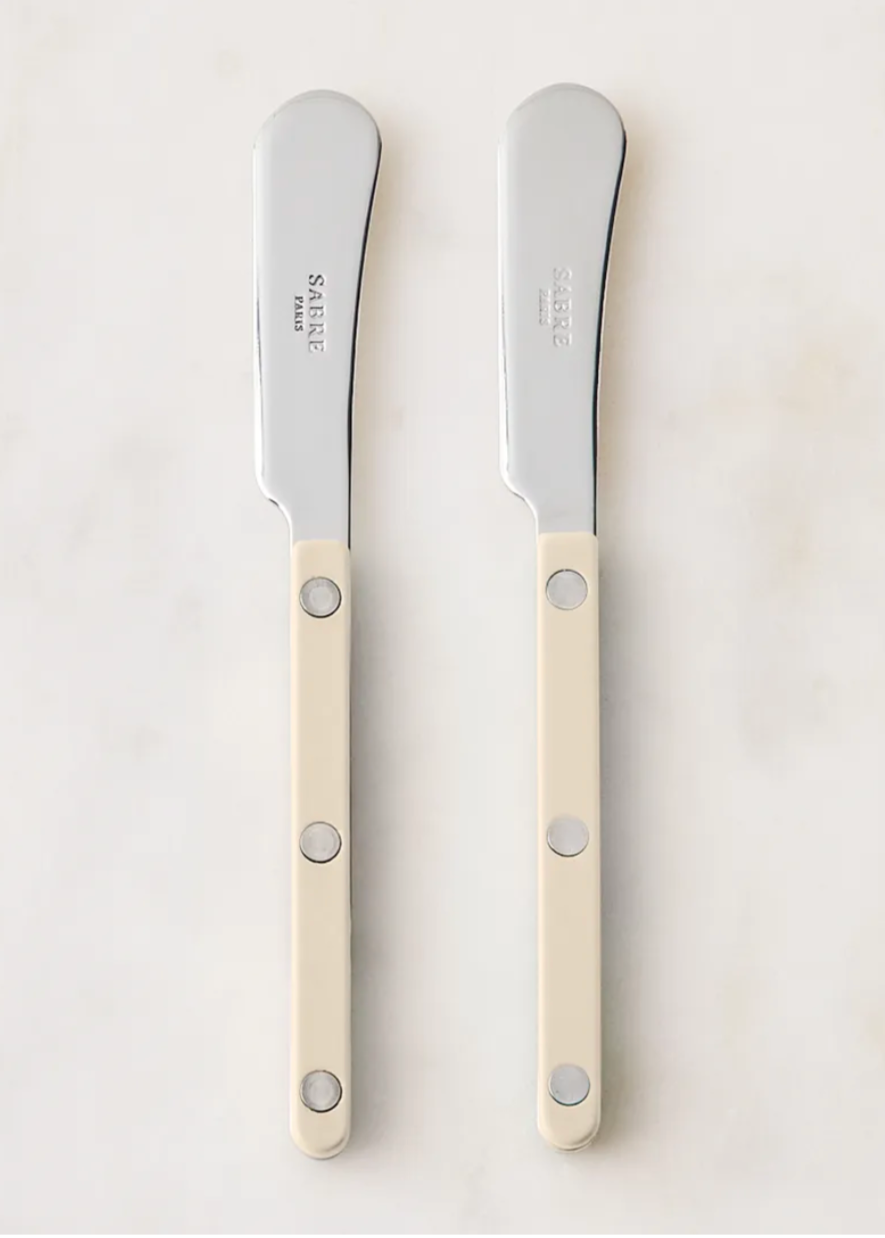 Bistrot Shiny Finish Spreaders in Ivory, Set of 2