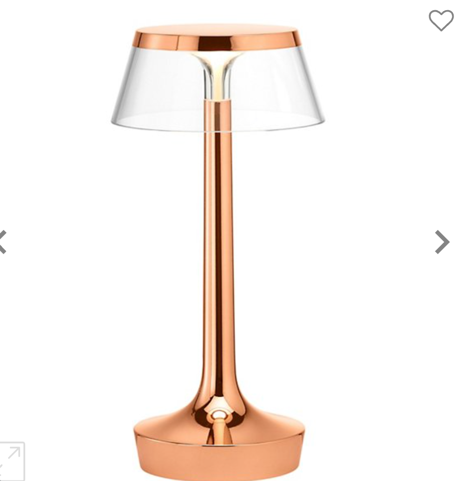 Bon Jour Unplugged LED Table Lamp Copper w/Clear