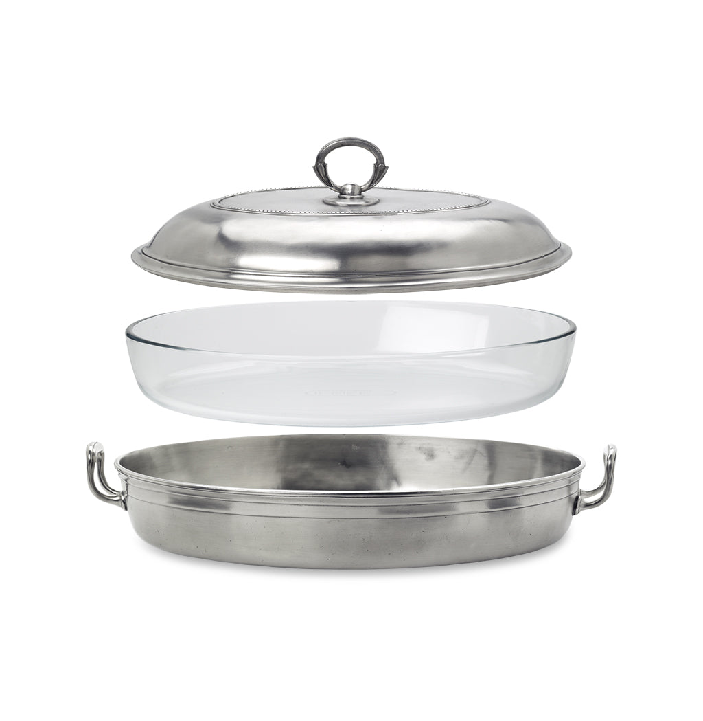 MATCH Pewter Toscana Pyrex Casserole Dish with Lid