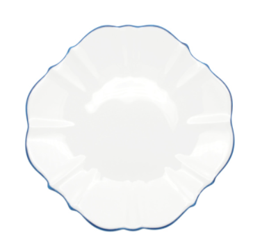 Amelie 10.5 in. Dinner Plate with a Royal Blue Rim