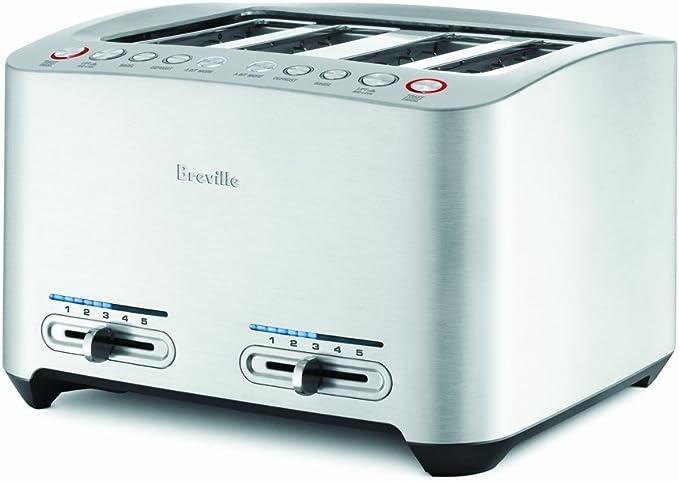 Breville 4-Slice BTA840XL Die-Cast Smart Toaster, Stainless Steel