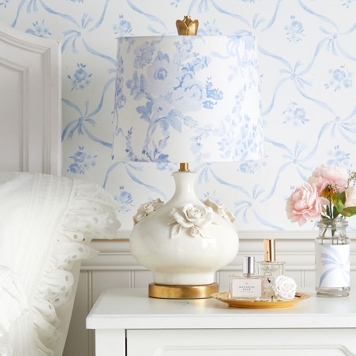 Blue Floral Table Lamp