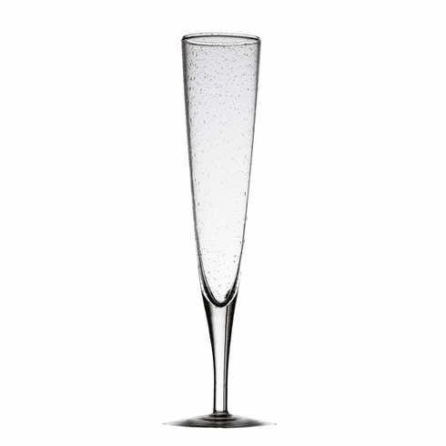 Bubble Glass Champagne Flutes, Clear (Set of 4)