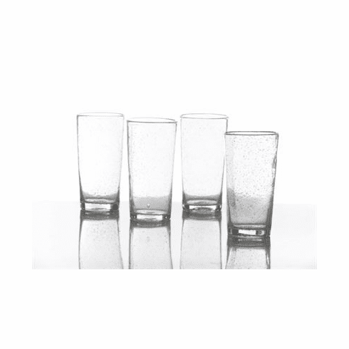 Clear Bubble Glass Tumblers (Set of 4)