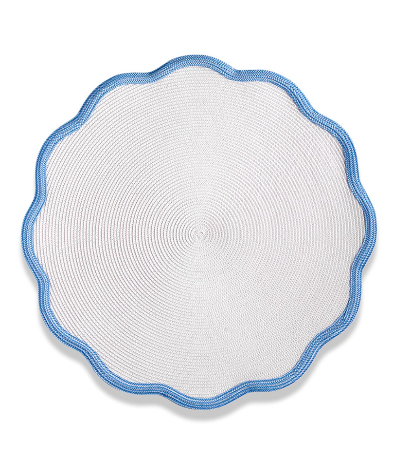 Color Trim Round Scalloped Braided Placemats