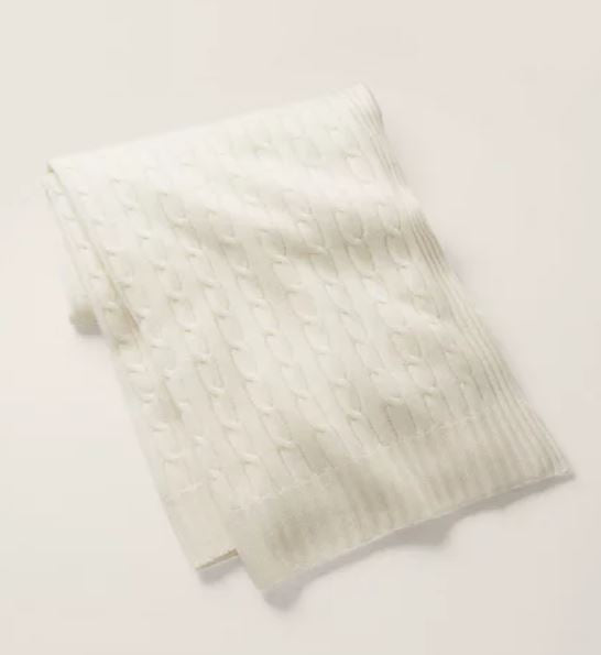 Cable Cashmere Throw Blanket