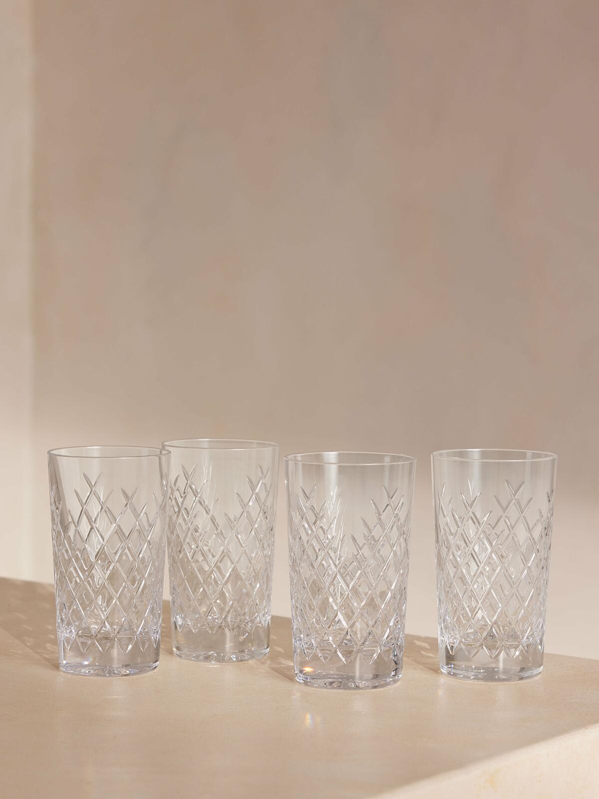 Barwell Cut Crystal Highball Glass, Set of Four