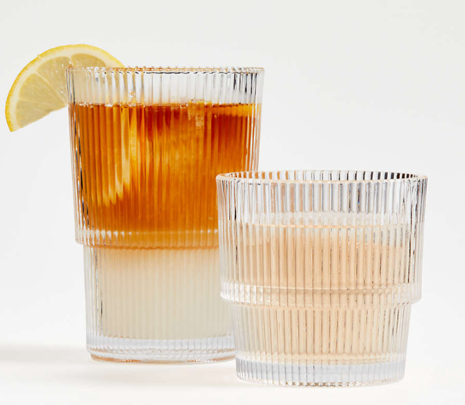Atwell Stackable Ribbed Double Old-Fashioned Glass