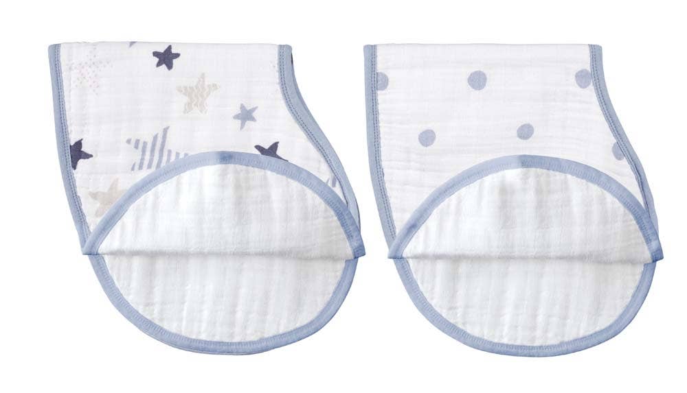 boutique cotton muslin burpy bibs 2 pack