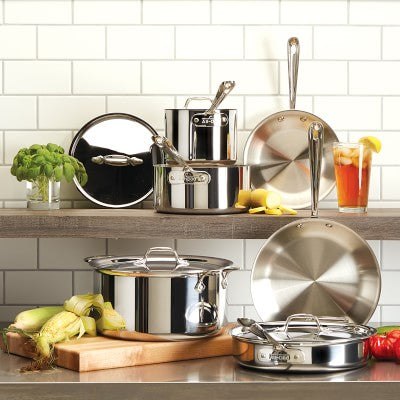 All-Clad D3® Tri-Ply Stainless-Steel Traditional Covered Fry Pan 12"