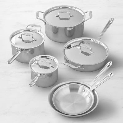 All-Clad d5 Stainless-Steel 10-Piece Cookware Set