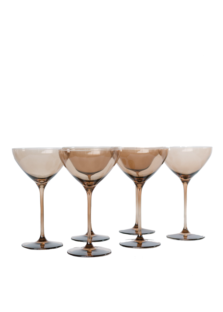 Estelle Colored Martini Glass in Amber Smoke, Set of 6