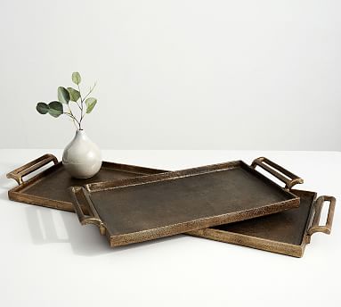Antiqued Metal Decorative Tray