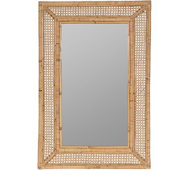 Ash Rattan Wall Mirror, 24" X 36"